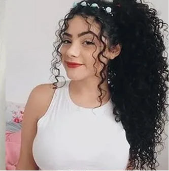 Ponytail Human Hair Wrap Around Kinky Curly Brazilian Remy Hair Extensions