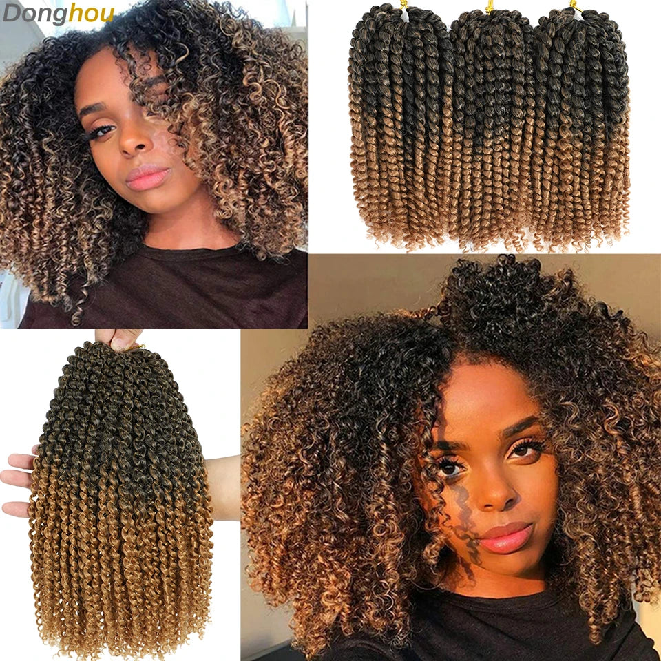 Synthetic Passion Twist Kinky Curly Crochet Hair Braids(Bulk)