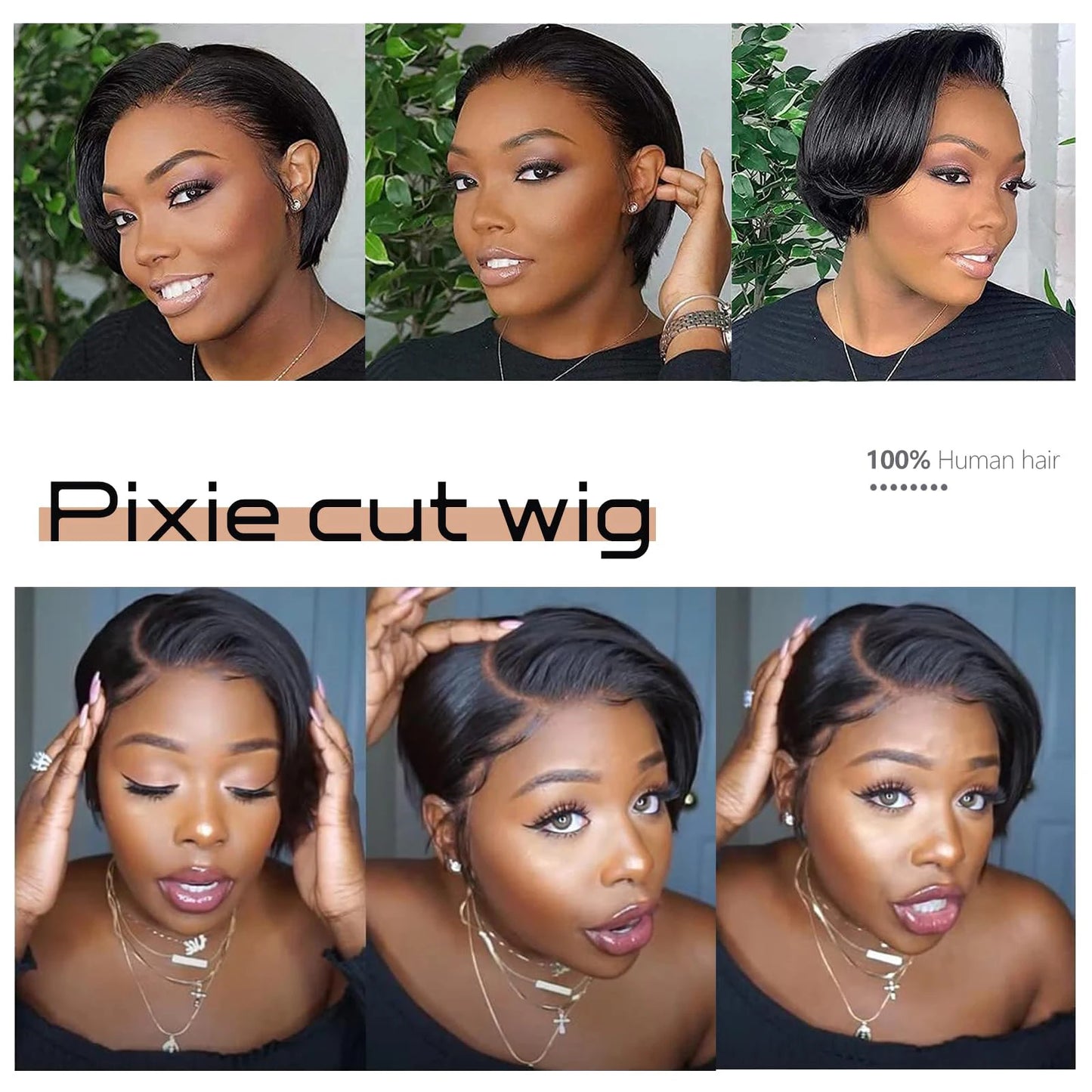 Pixie Cut Lace Front Pre Plucked Human Hair Wigs