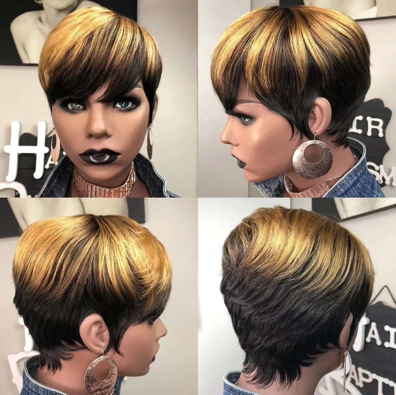 Synthetic Pixie Cut Bob Wig