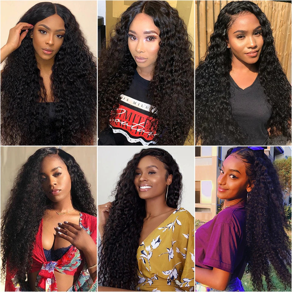 Water Wave Human Malaysian Remy Hair Bundles With Closure Extensions