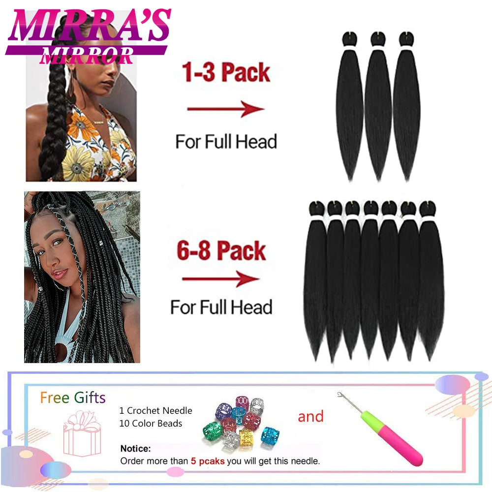 Pre-Stretched Synthetic Yaki Hair Extensions (Bulk)
