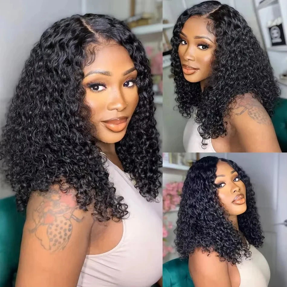Lace Front Deep Curly Wave Brazilian Human Hair Wigs