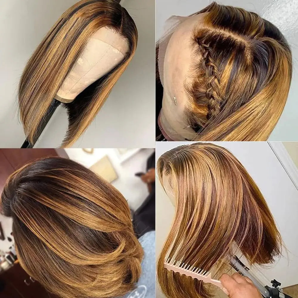 Lace Front Pre Plucked Ombre Honey Blonde Human Hair Wigs