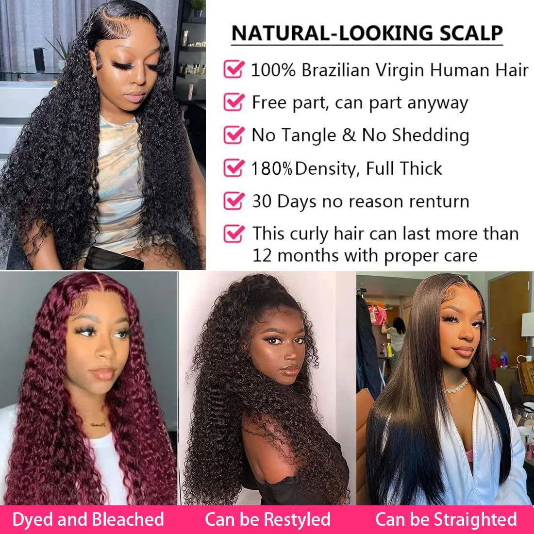 Lace Front Human Hair Deep Wave Wigs