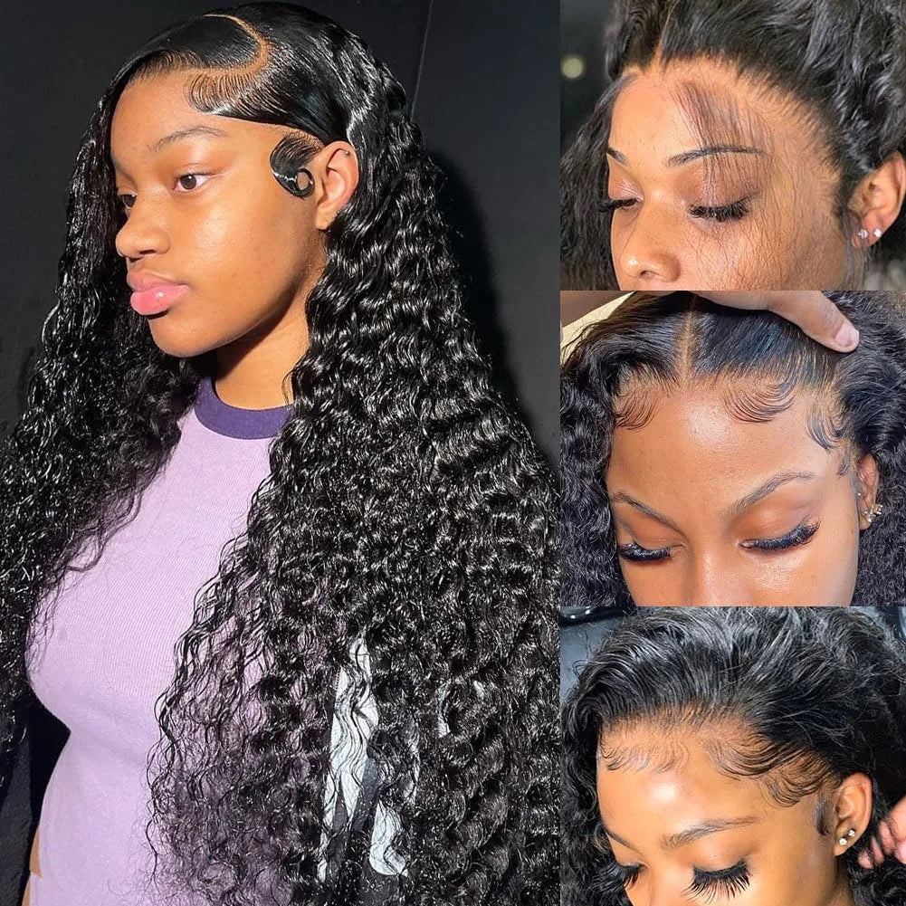 Lace Front Deep Wave Curly Pre Plucked with Baby Hair Human Hair Wig
