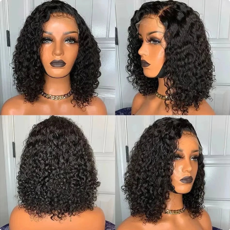 Lace Front Deep Curly Wave Brazilian Human Hair Wigs