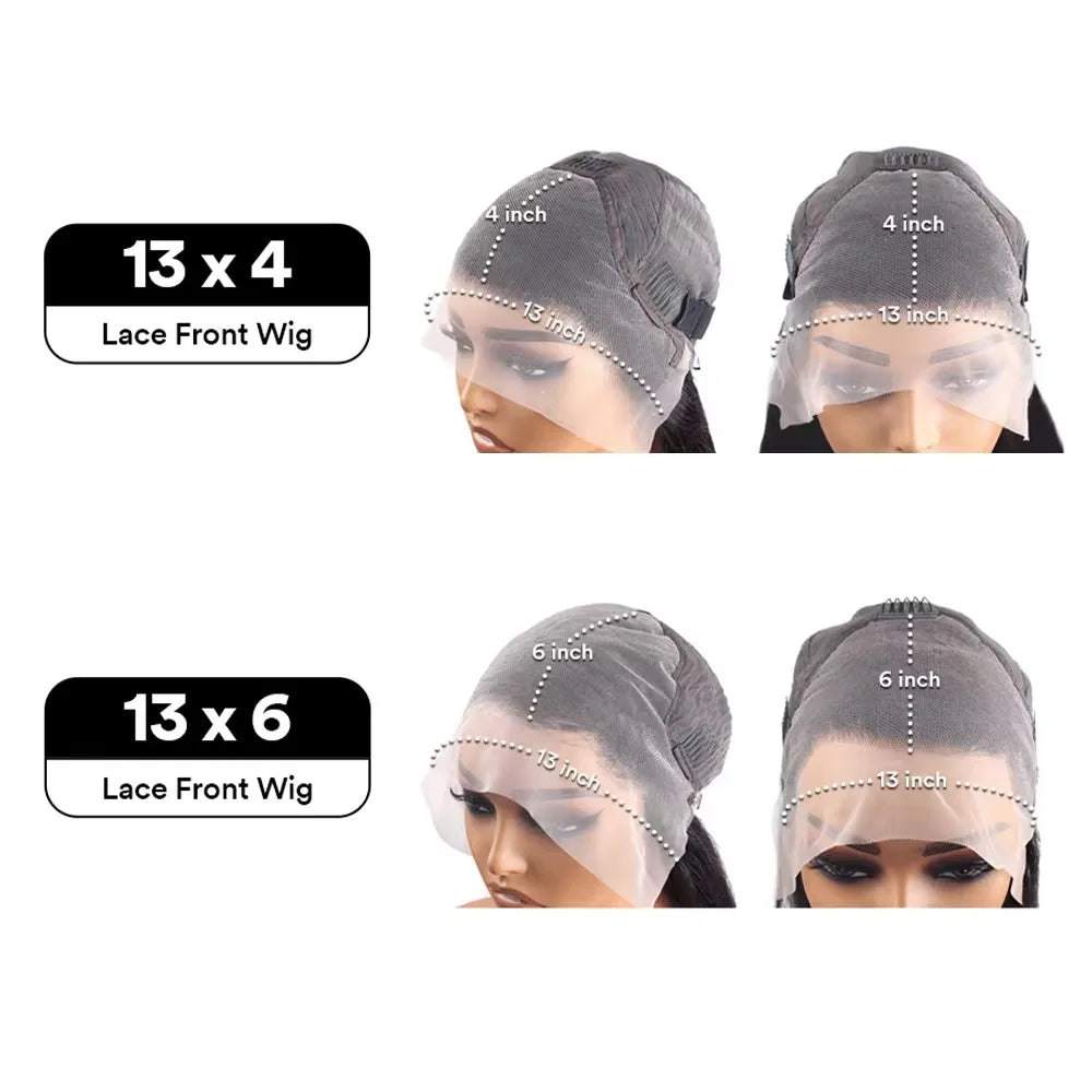 Lace Front Bone Straight Brazilian Human Hair Bleached Knots With Body Hair Wigs