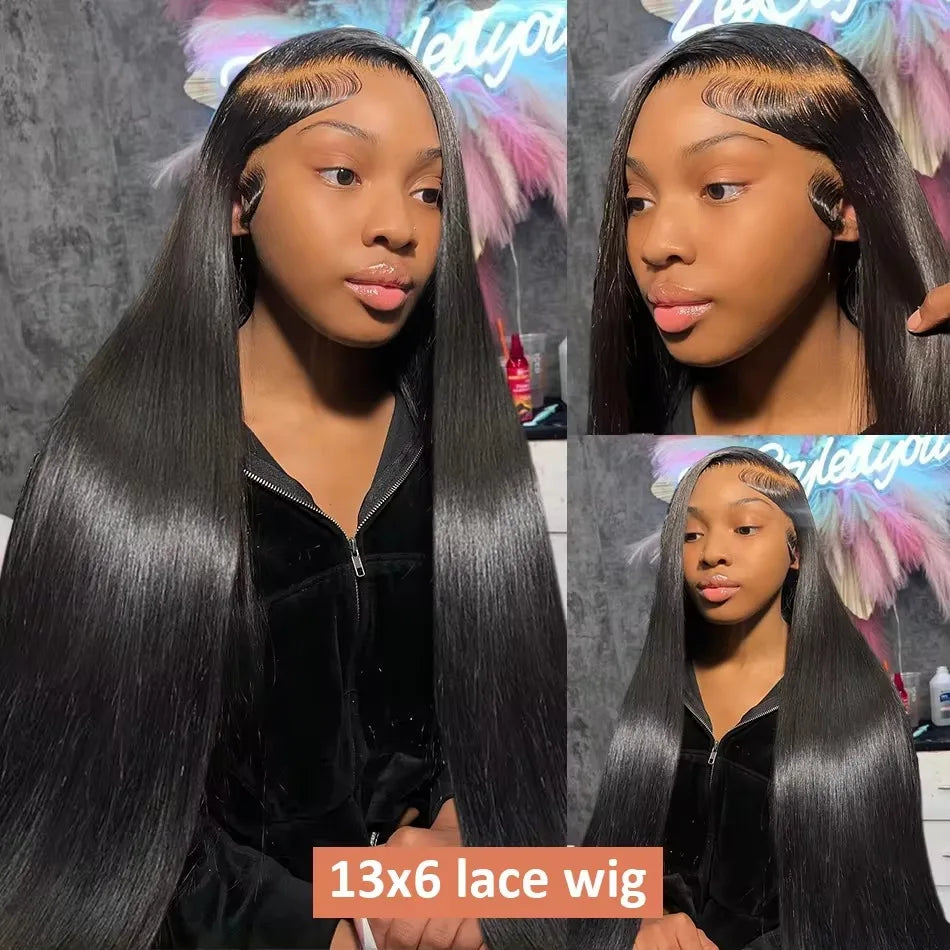 Lace Front Bone Straight Brazilian Human Hair Bleached Knots With Body Hair Wigs