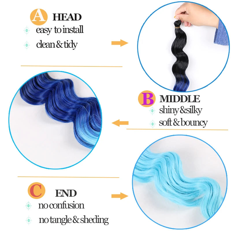 Crochet Natural Synthetic Deep Wave Twist Hair Extensions