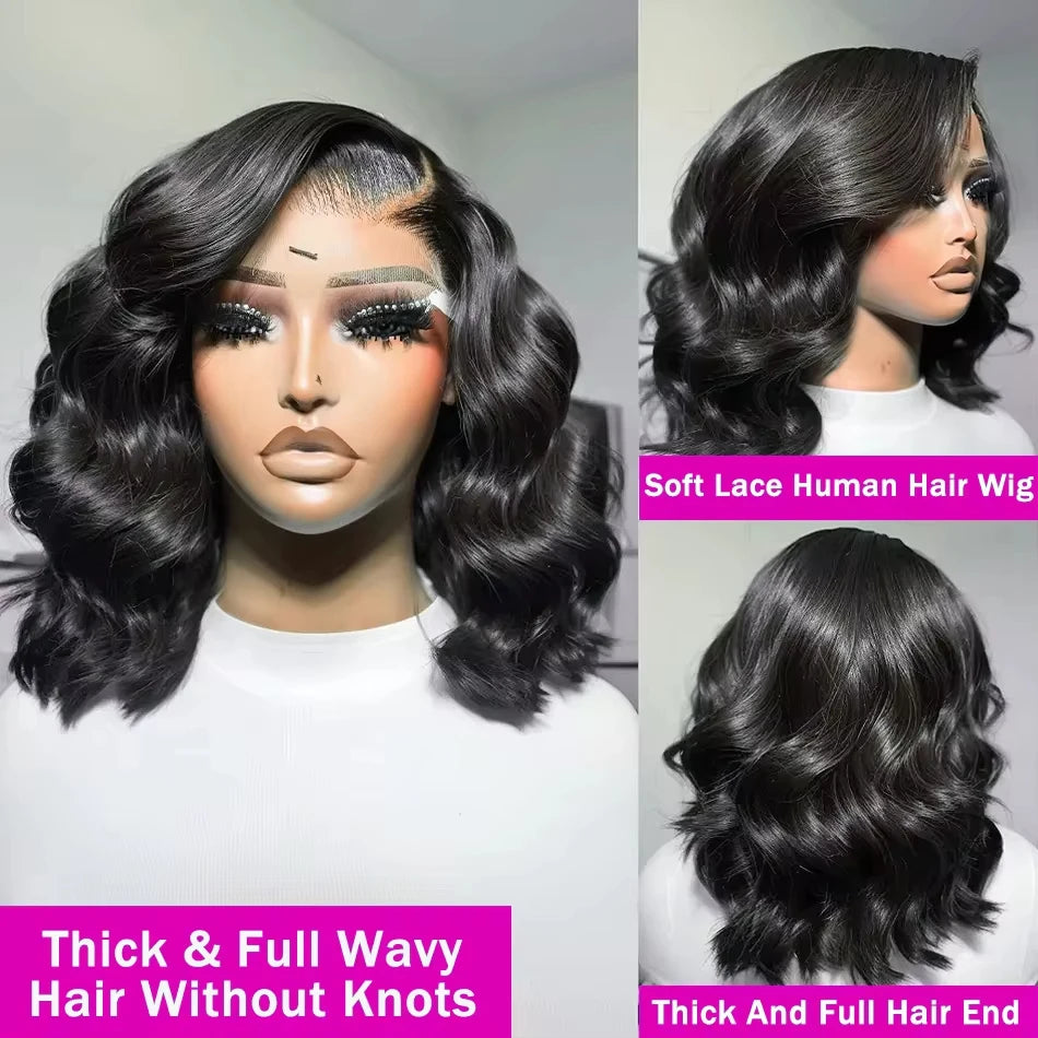 Lace Front Transparent Body Wave Short Bob Wig Human Hair Wigs