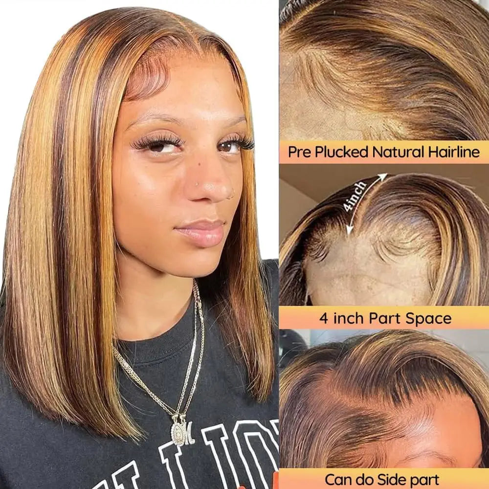 Lace Front Pre Plucked Ombre Honey Blonde Human Hair Wigs