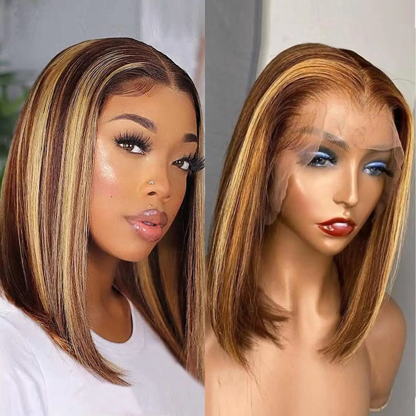 Lace Front Pre Plucked Ombre Honey Blonde Human Hair Wigs