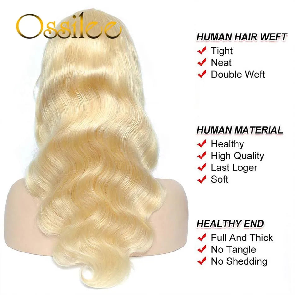 Lace Front BlondeBody Wave Brazilian Human Remy Hair Wigs