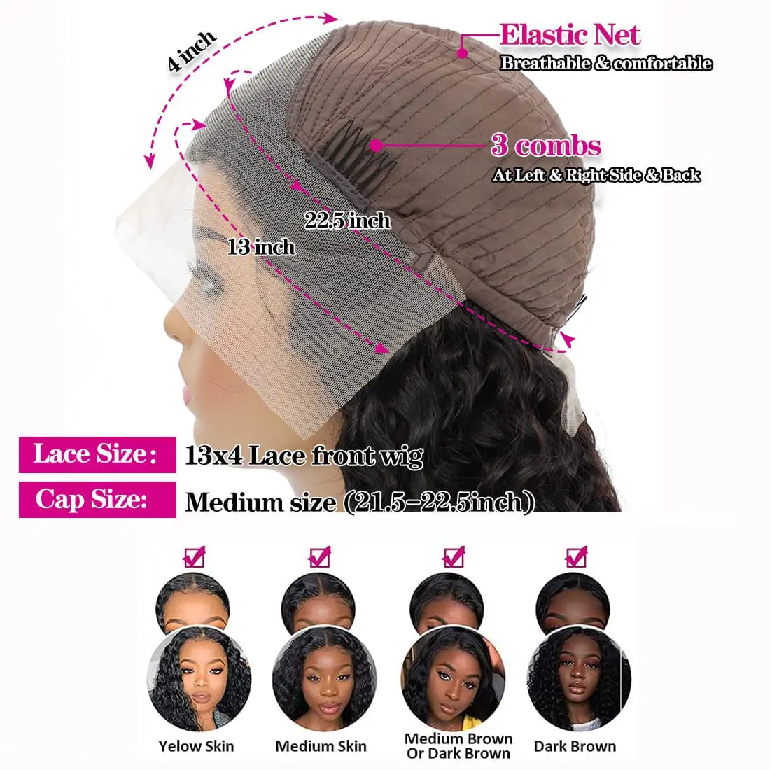 Lace Front Human Hair Deep Wave Wigs