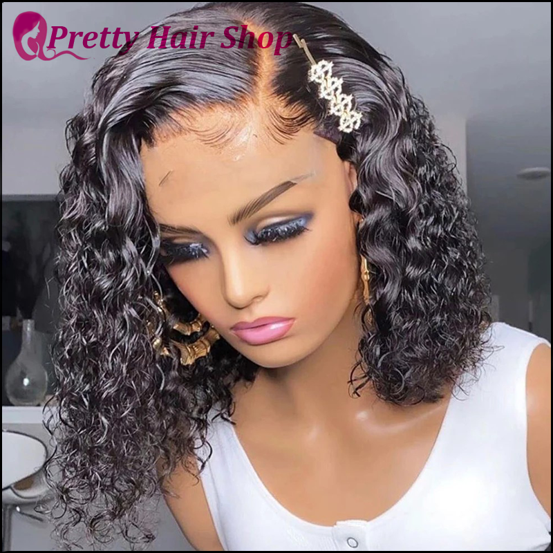 Lace Front Curly Short Bob Brazilian Human Hair Wig