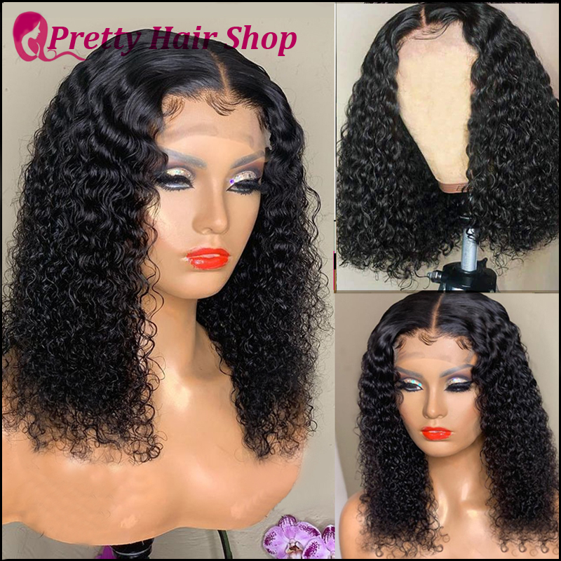 Lace Front Curly Short Bob Brazilian Human Hair Wig