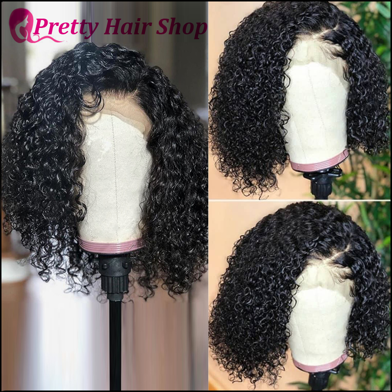 Lace Front Curly Short Bob Brazilian Human Hair Wig