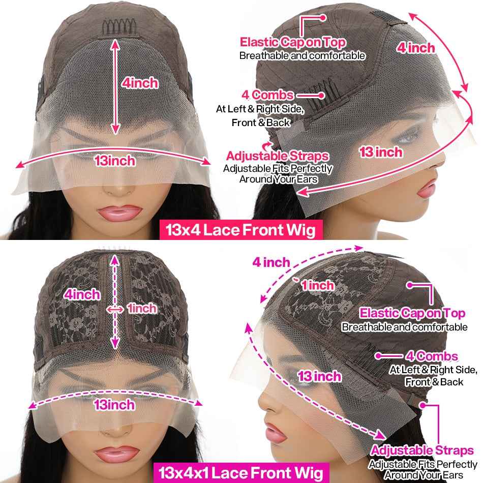 Lace Front PrePlucked Highlight Blue With Pink Body Wave Human Hair Wig