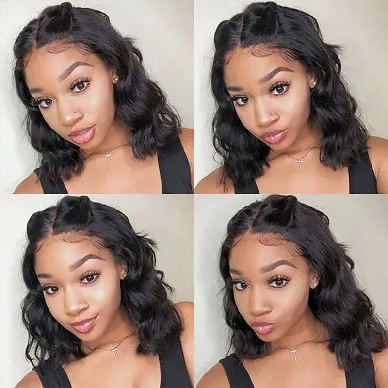 Glueless Lace Front Pre Bleached Knots Body Wave Human Hair Wigs