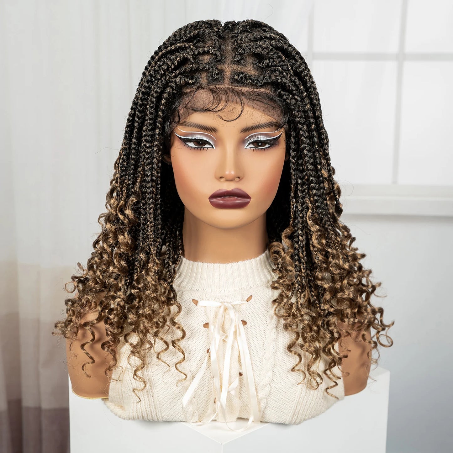 Synthetic Full Lace Knotless Box Braided Wigs