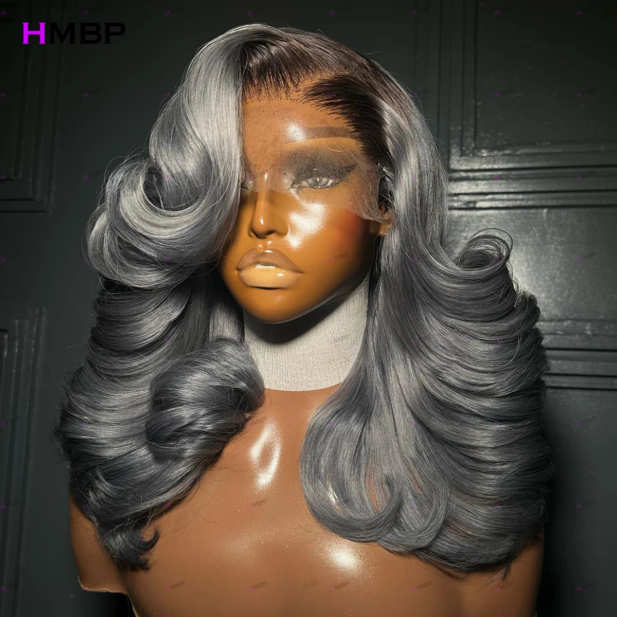 Glue less Lace front Pre pluck Grey Brazilian Human Hair Wigs