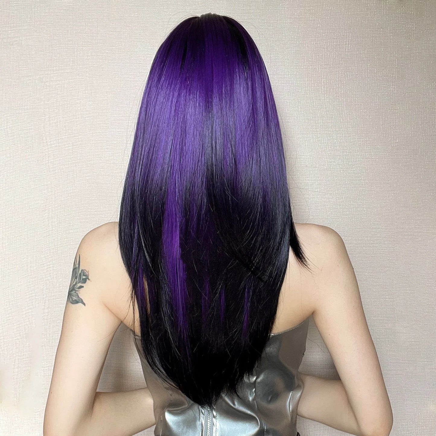 Synthetic Heat Resistant Long Straight with Bangs Ombre Layered Wig