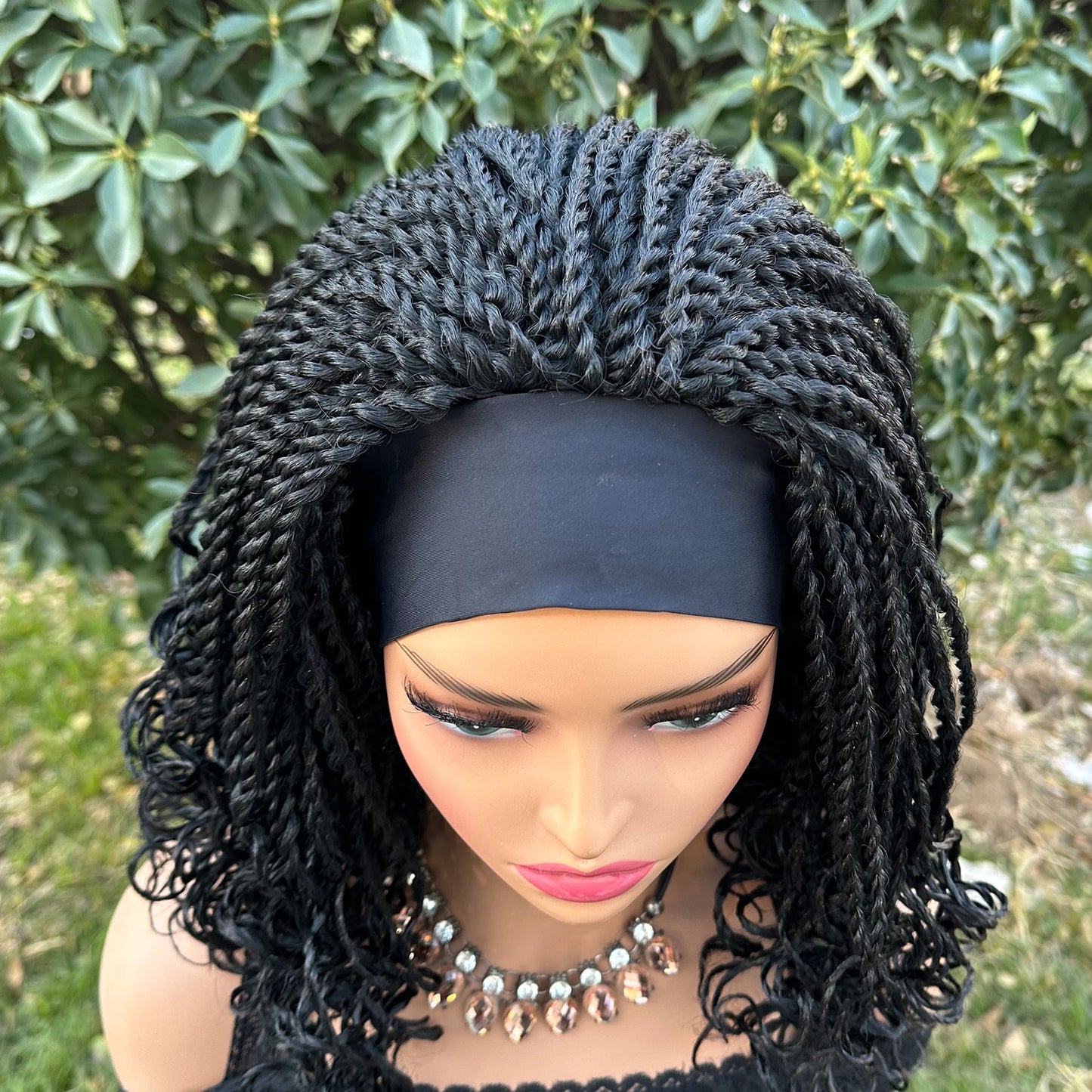 Synthetic Heat Resistance Short Braided Headband Bob Wig