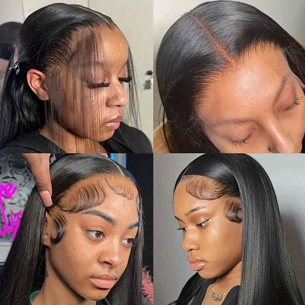 Glueless Lacefront Prepluck Bone Straight Human Hair Wigs