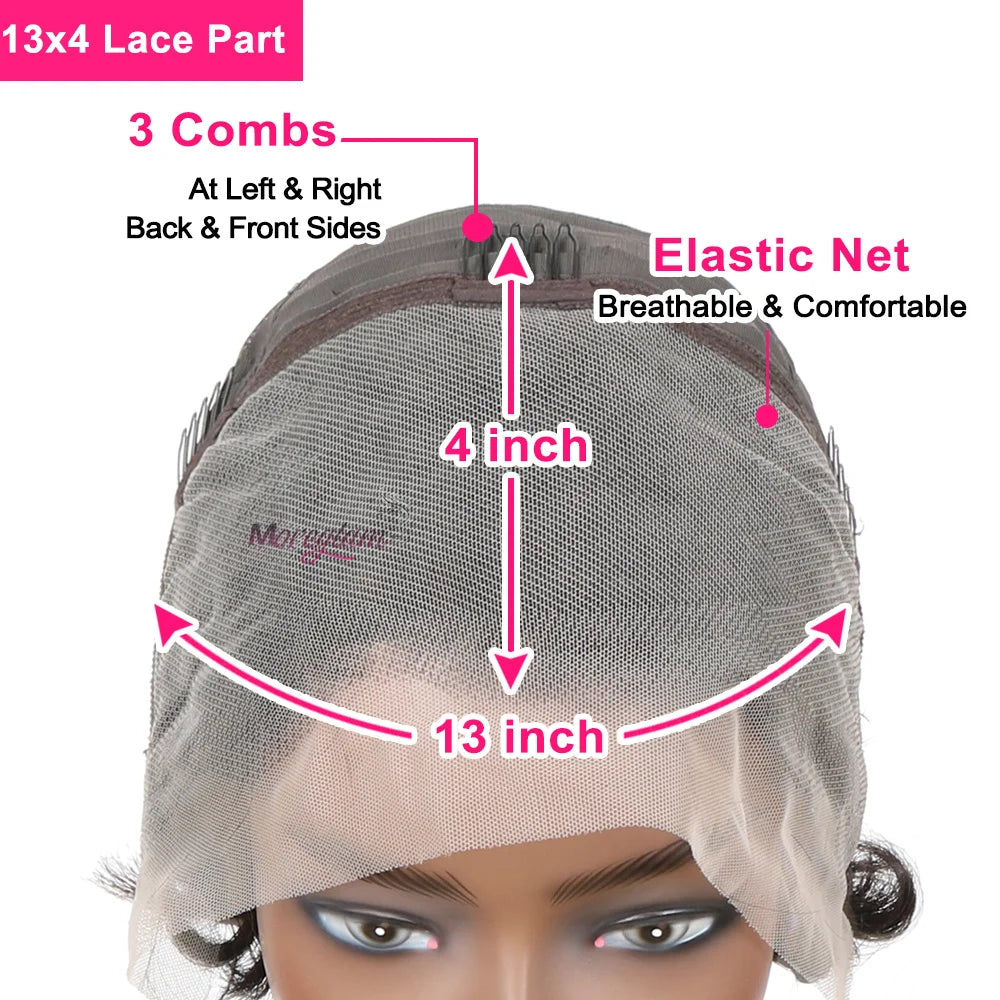 Pixie Cut Transparent Lace Front Brazilian Human Hair Wigs