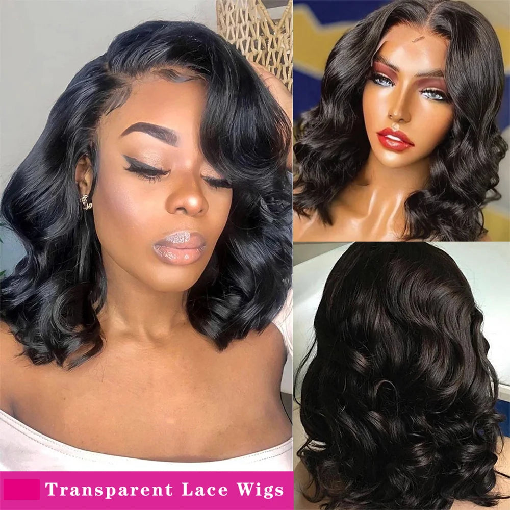 Lace Closure Body Wave Bob Brazilian Remy Human Hair With Baby Hair Wigs
