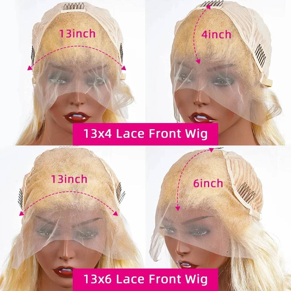 Lace Front Transparent Preplucked Brazilian Human Hair Blonde Ombre Bob Wig