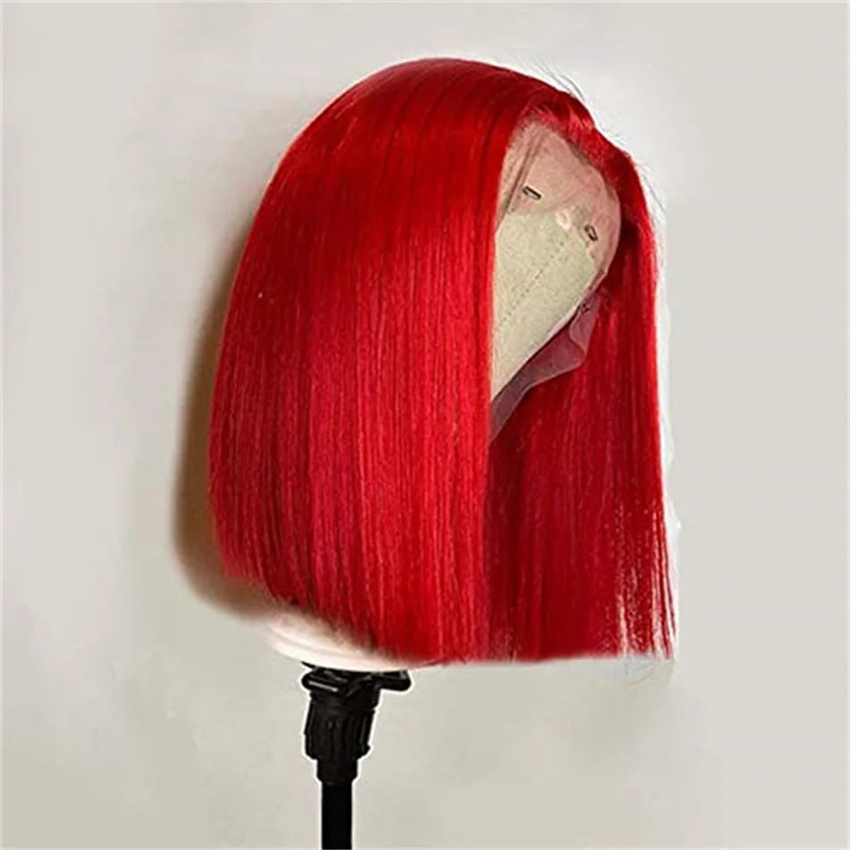 Lace Front Bone Straight Brazilian Human HairnBob Wig