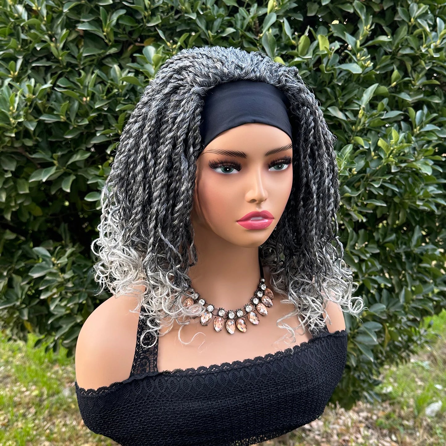 Synthetic Heat Resistance Short Braided Headband Bob Wig