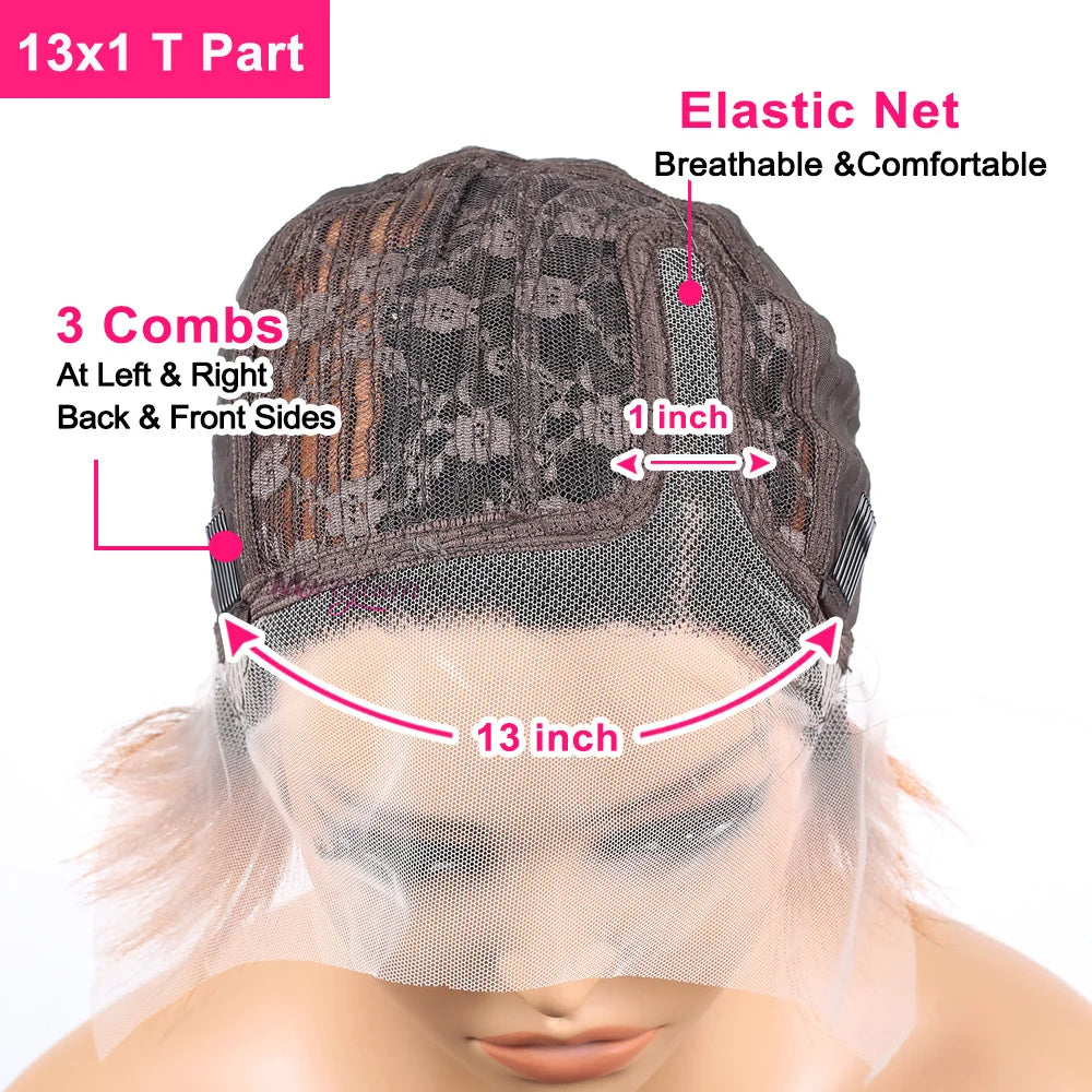 Pixie Cut Transparent Lace Front Brazilian Human Hair Wigs