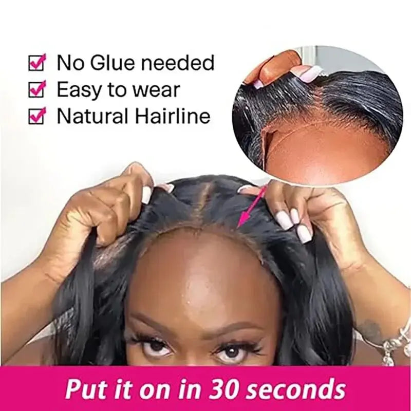 Glueless Lace Front Pre Bleached Knots Body Wave Human Hair Wigs