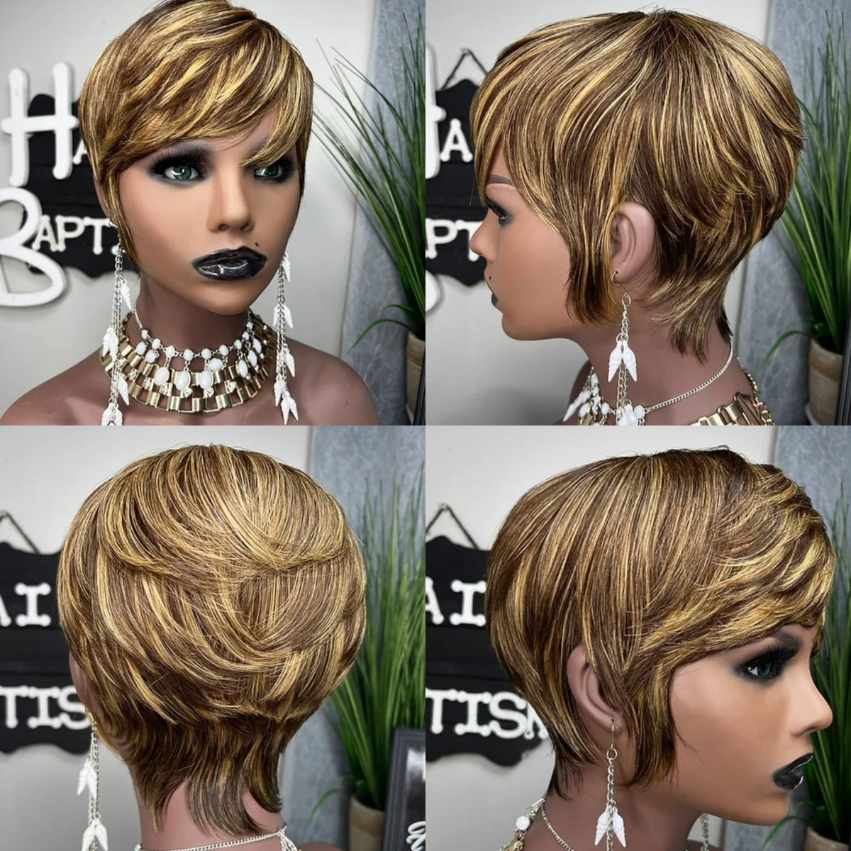 Synthetic Pixie Cut Bob Wig