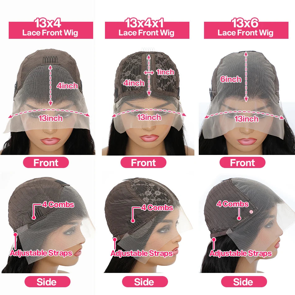 Lace Front PrePlucked Silver Gray Root Pink Body Wave Human Remy Hair Wig