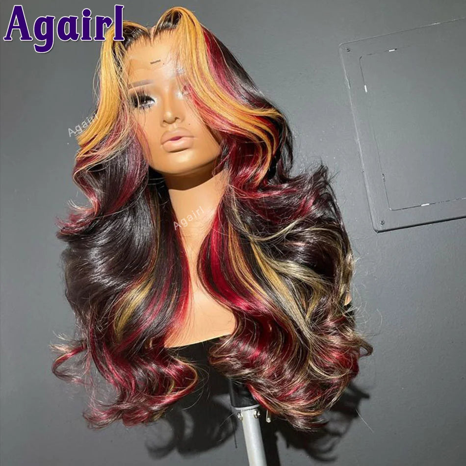JNETTECHANEL glueless lace front highlight pre-plucked human hair wig with natural hairline and lace front for a seamless look