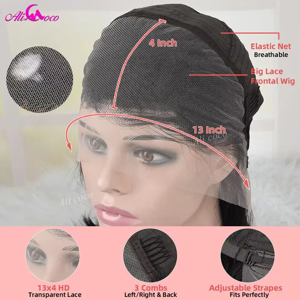 Lace front Transparent Pre plucked Highlight Green Body Wave Human Hair Wigs