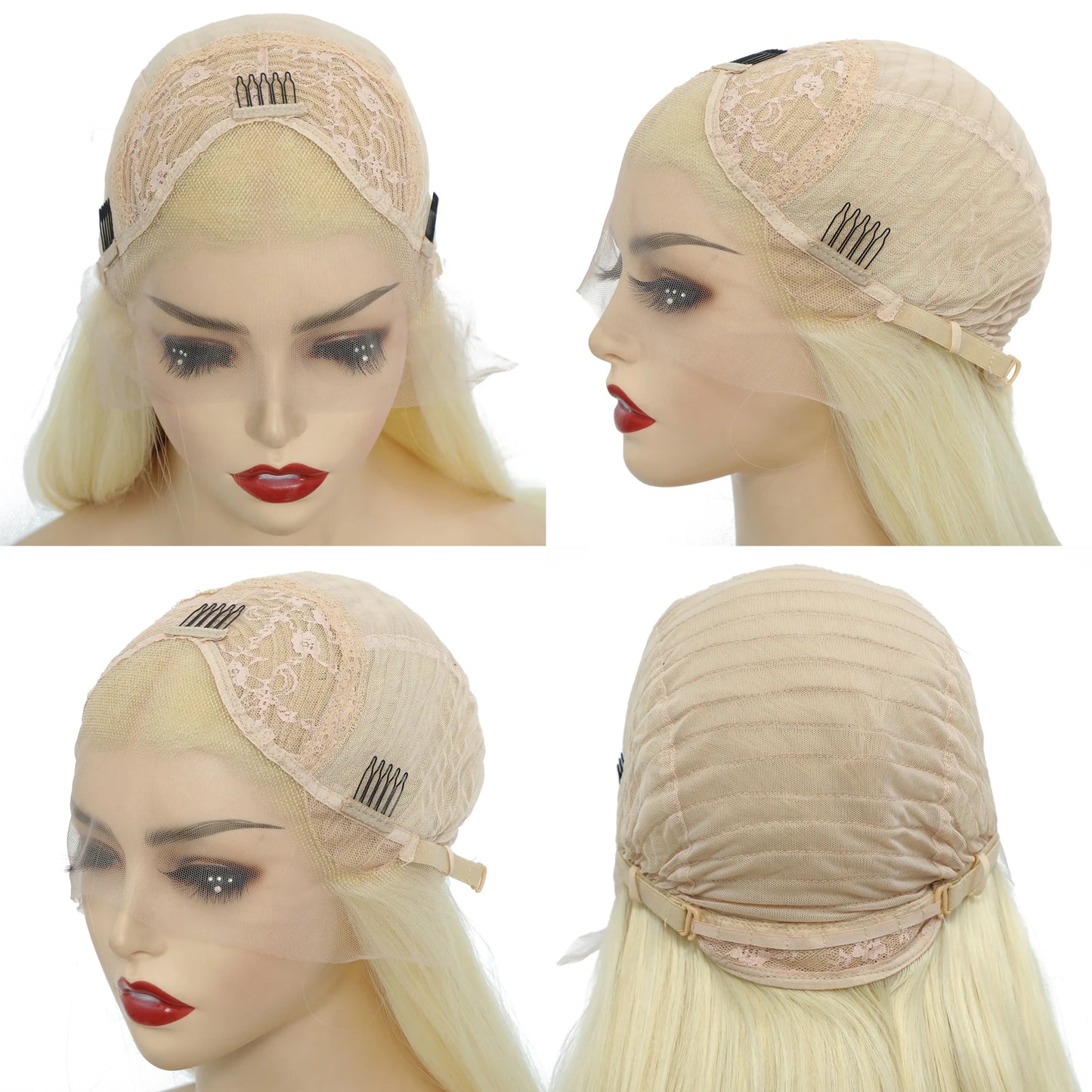 Royal blue wavy lace front wig by JNETTE CHANEL featuring synthetic heat-resistant hair and a stylish bob cut.