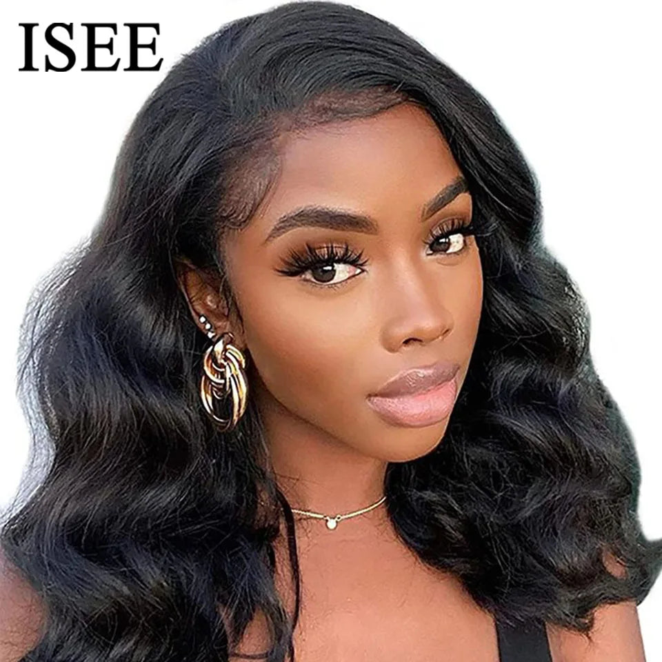 Glueless Lace Front Pre Bleached Knots Body Wave Human Hair Wigs