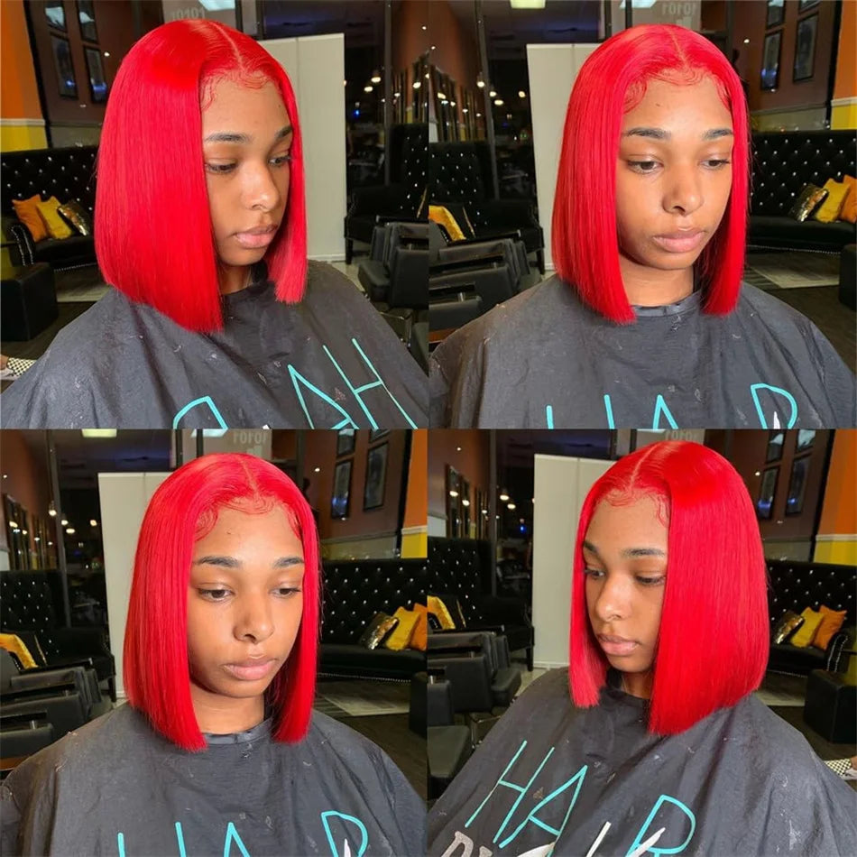 Lace Front Bone Straight Brazilian Human HairnBob Wig