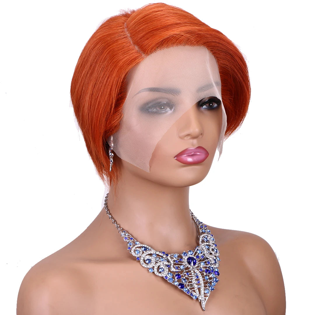 Pixie Cut Pre Plucked Short Bob Brazilian Human Hair Lace Wigs