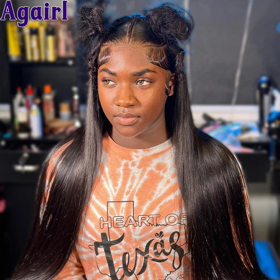 Lace Front Orange Red Bone Straight With Baby Hair Human Hair Wig