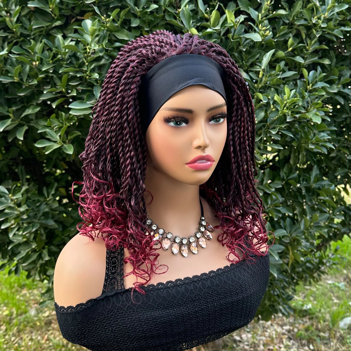 Synthetic Heat Resistance Short Braided Headband Bob Wig