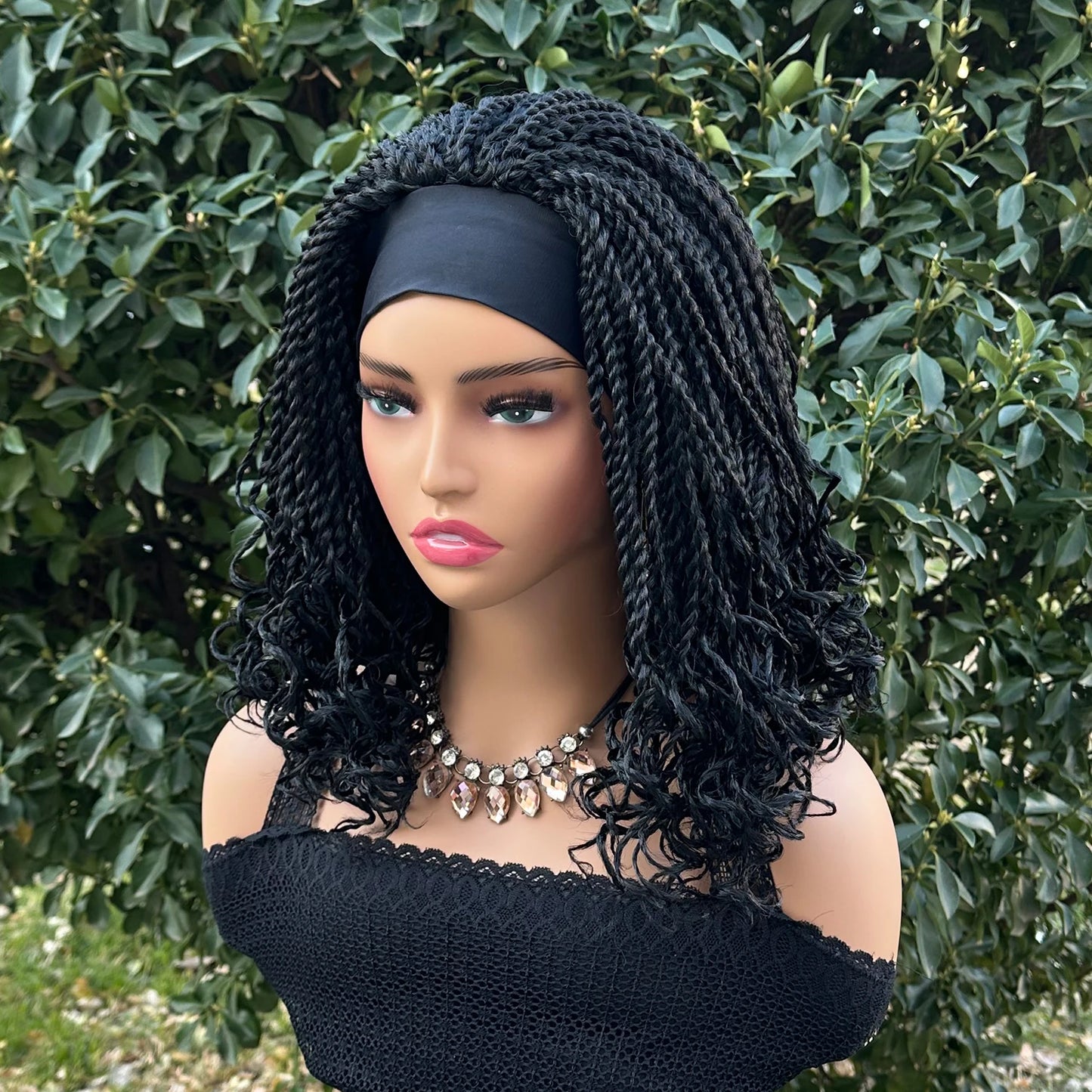 Synthetic Heat Resistance Short Braided Headband Bob Wig
