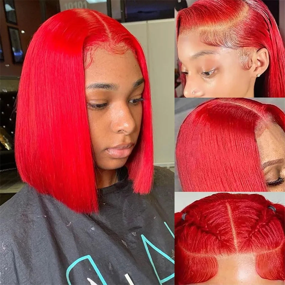 Lace Front Bone Straight Brazilian Human HairnBob Wig