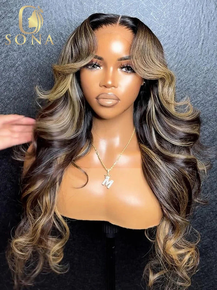 Lace Front Transparent Pre Plucked Body Wave Human Hair Wigs