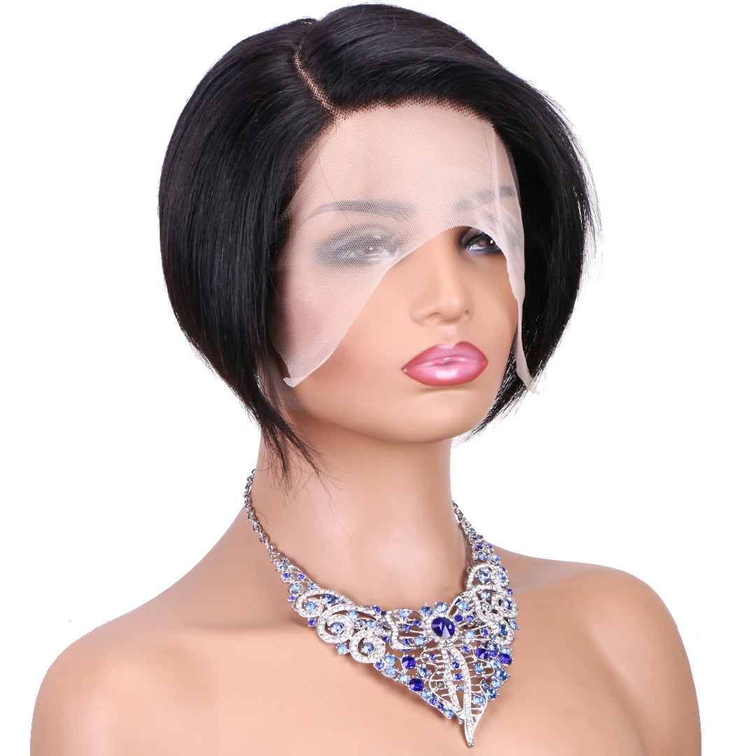 Pixie Cut Pre Plucked Short Bob Brazilian Human Hair Lace Wigs
